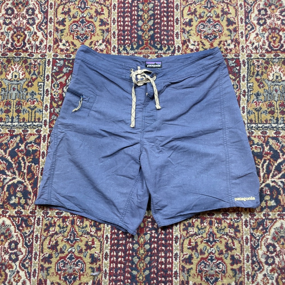 Patagonia Men's Board Shorts Blue Speckled‎ Waist 32 Swim Surf Casual